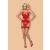 838-COR-3 corset & thong red  S/M